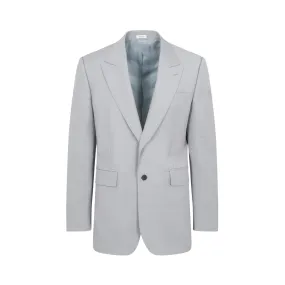 ALEXANDER MCQUEEN Grey Wool Blend Jacket for Men | SS23 Collection