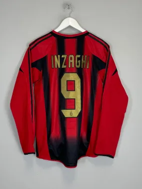 2002/03 AC MILAN INZAGHI #9 L/S *PLAYER ISSUE* HOME SHIRT (S) ADIDAS