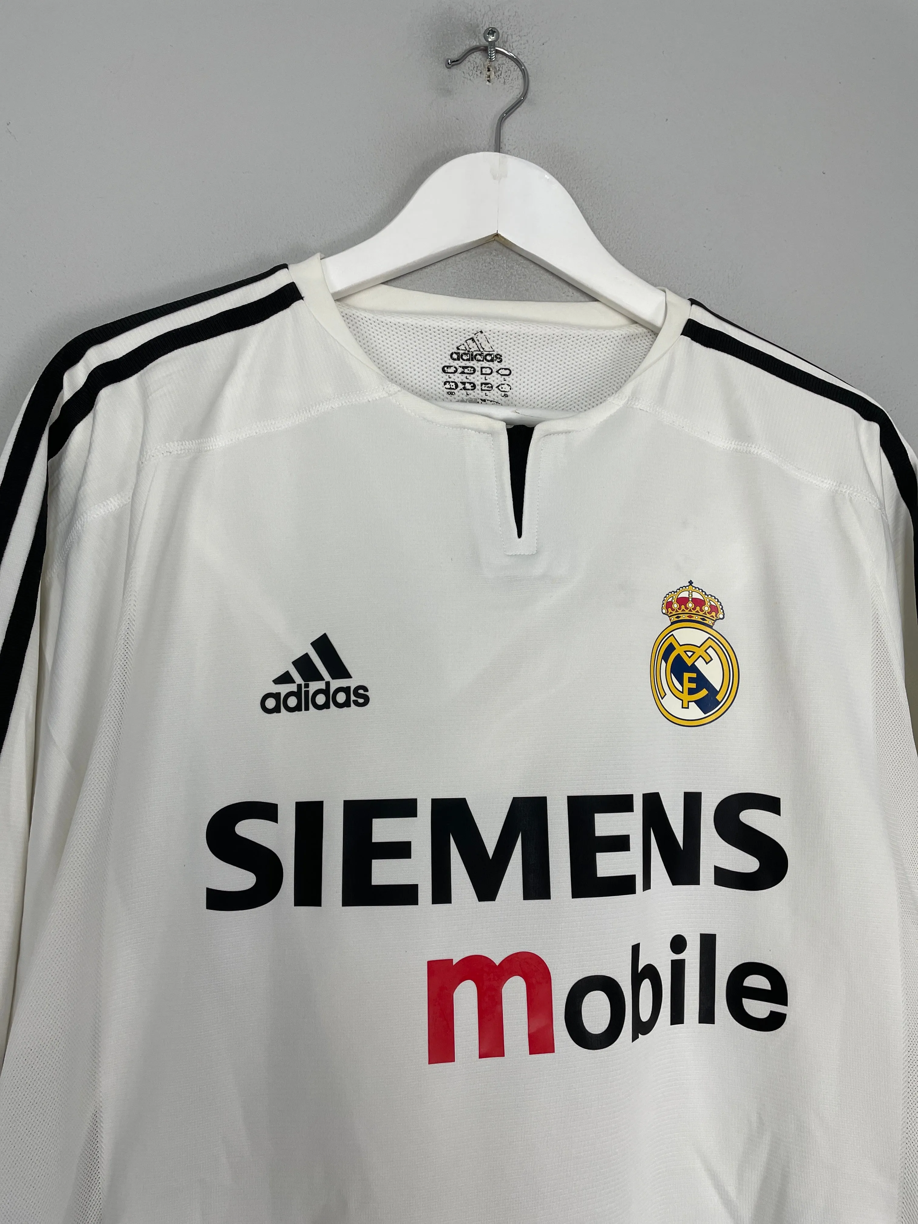 2004/05 REAL MADRID RONALDO #9 *PLAYER ISSUE* L/S HOME SHIRT (L) ADIDAS