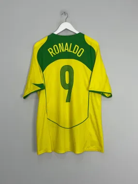 2004/06 BRAZIL RONALDO #9 HOME SHIRT (XL) NIKE