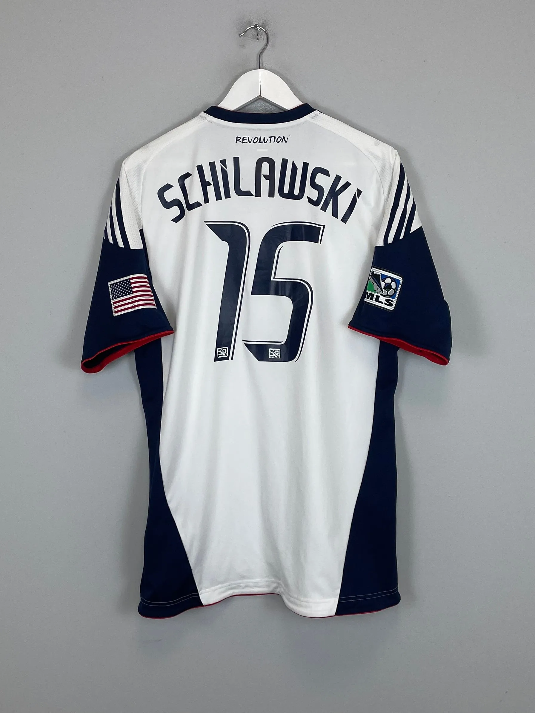 2010/11 NEW ENGLAND REVOLUTION SCHILAWSKI #15 *PLAYER ISSUE* AWAY SHIRT (XL) ADIDAS