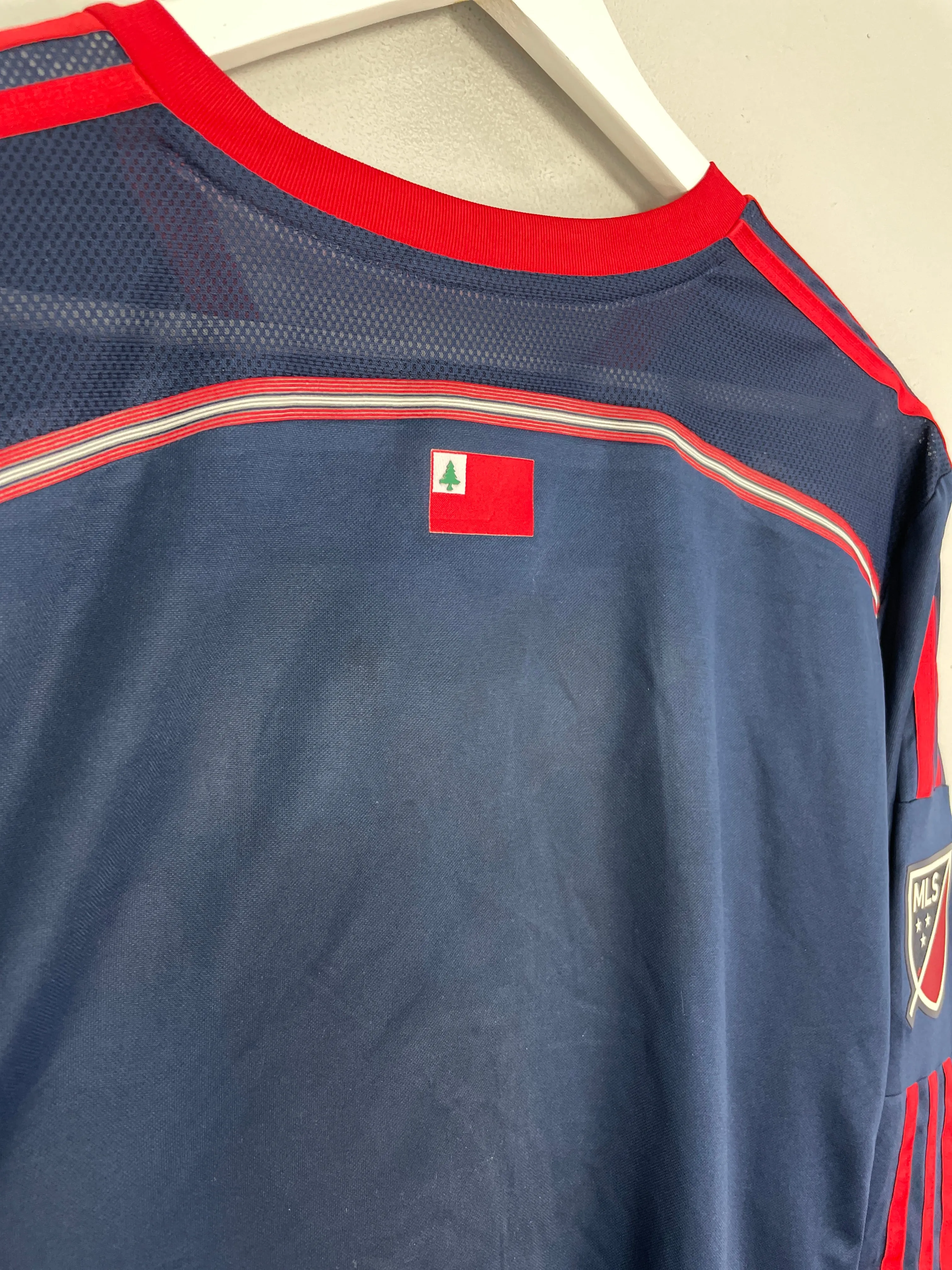 2014/15 NEW ENGLAND REVOLUTION L/S *PLAYER ISSUE* HOME SHIRT (2XL) ADIDAS