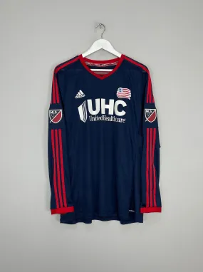 2014/15 NEW ENGLAND REVOLUTION L/S *PLAYER ISSUE* HOME SHIRT (2XL) ADIDAS