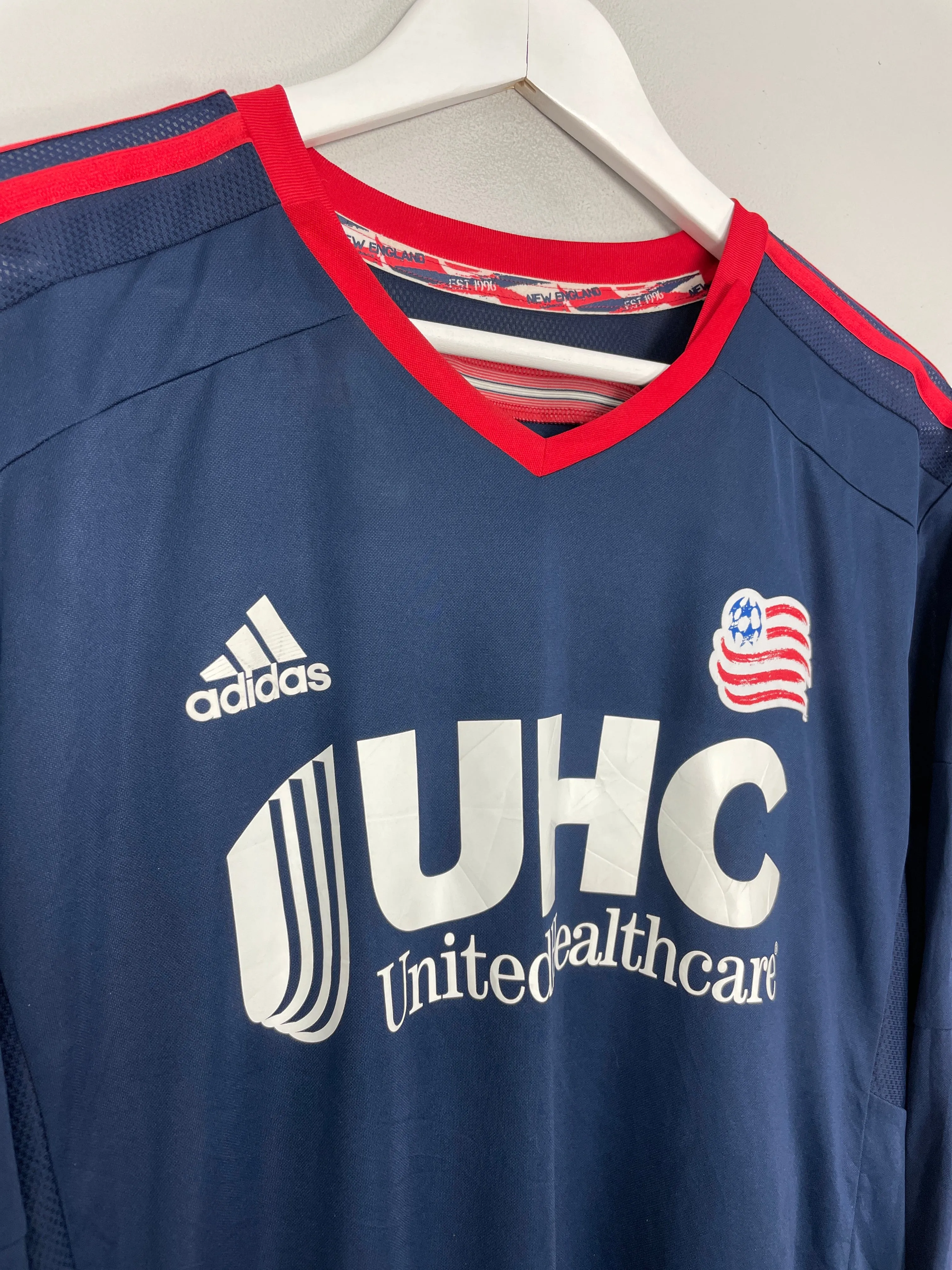 2014/15 NEW ENGLAND REVOLUTION L/S *PLAYER ISSUE* HOME SHIRT (2XL) ADIDAS