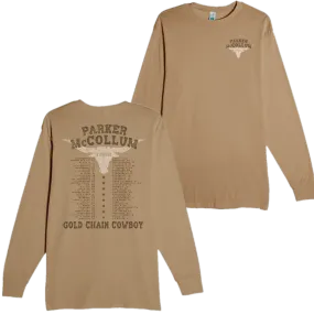 2023 Long Sleeve Gold Chain Cowboy Tour Tee