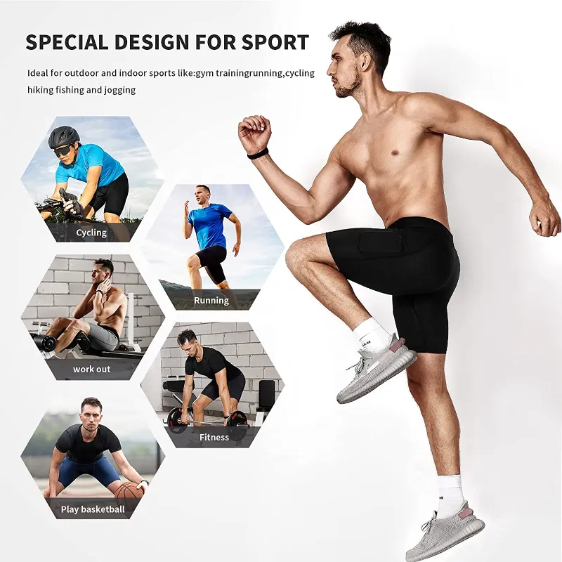 3 Pack Men's Compression Fitness Shorts