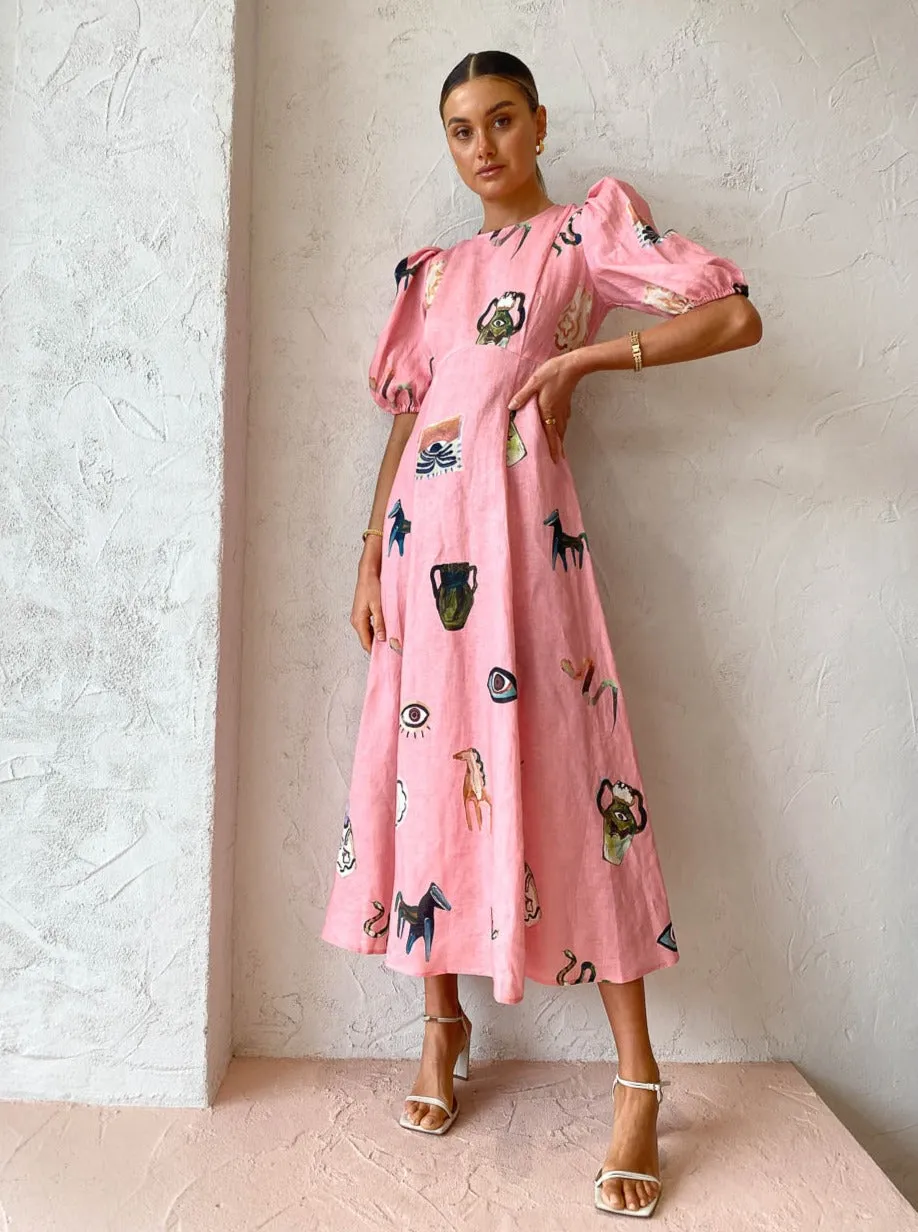 Alemais Cleo Midi Dress in Pink