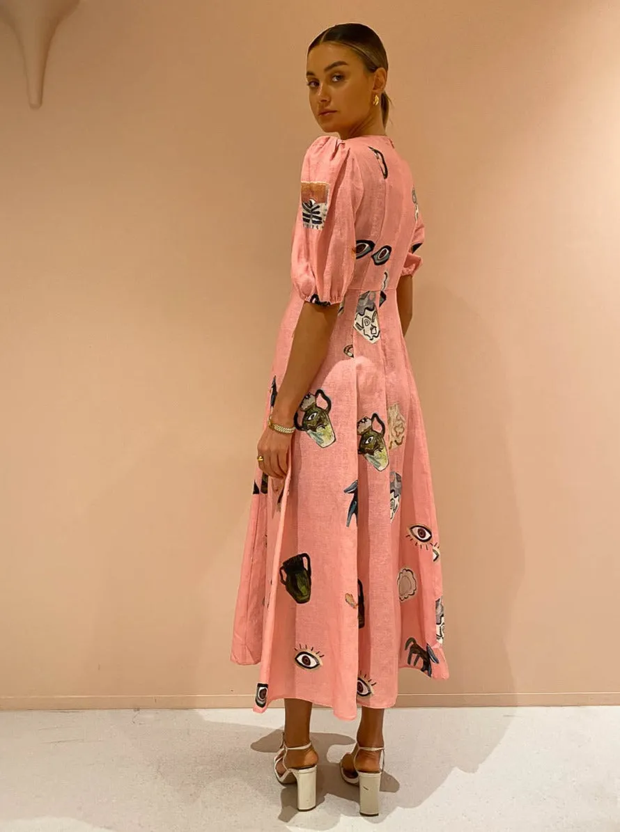 Alemais Cleo Midi Dress in Pink