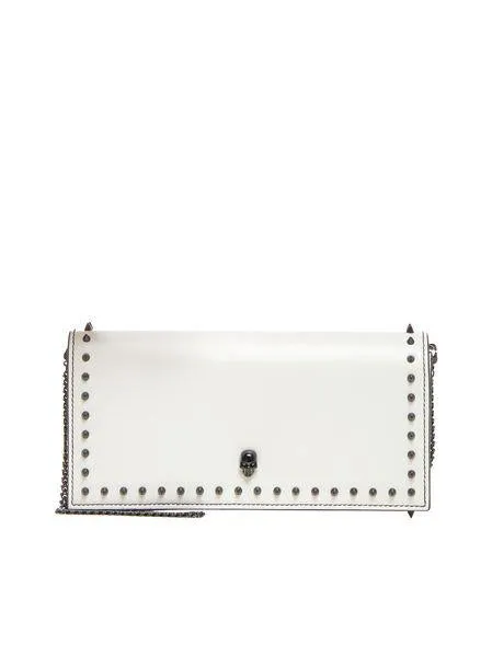 ALEXANDER MCQUEEN Elegant Grained Leather Mini Wallet on Chain, 20.5cm x 10cm x 4cm