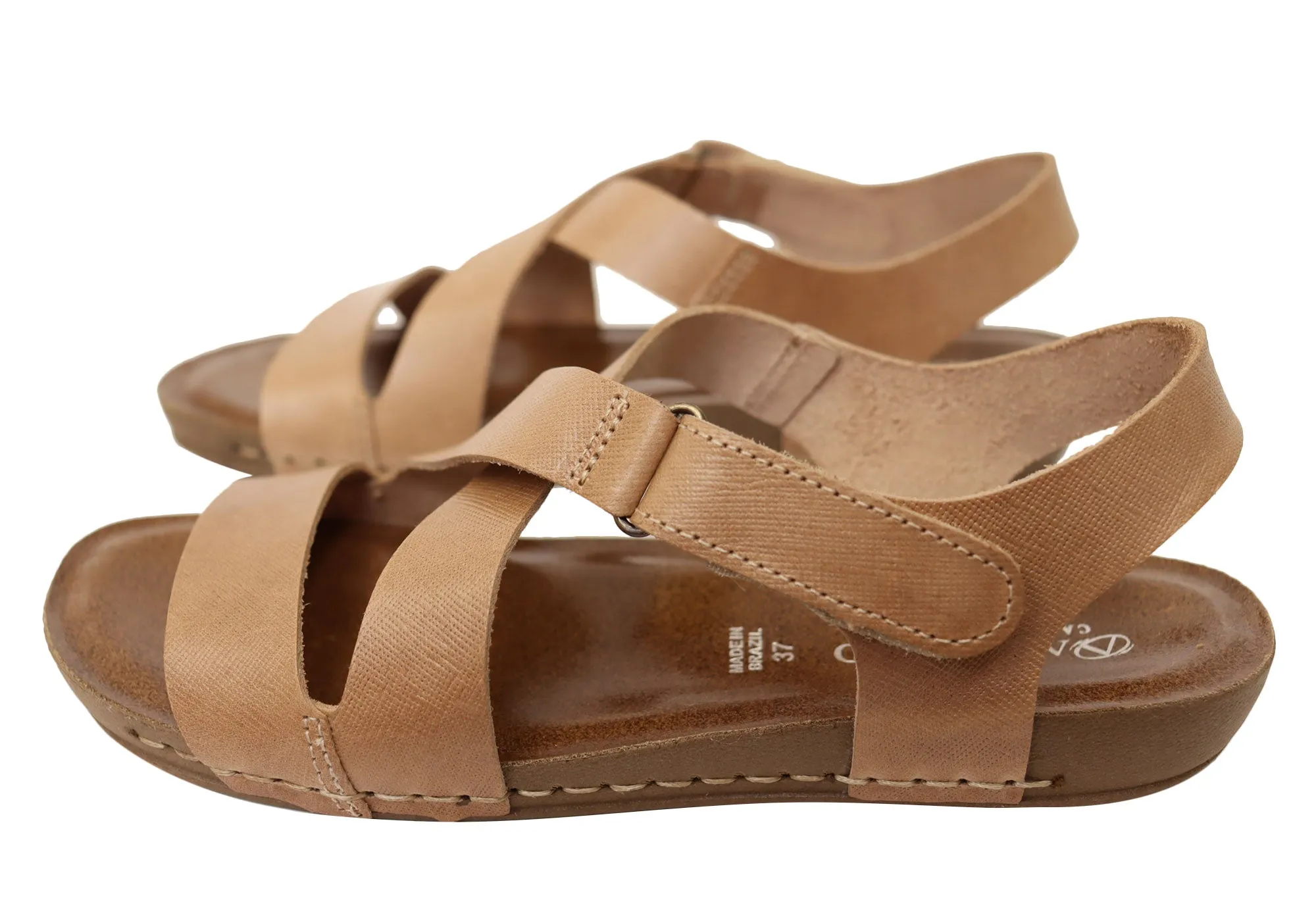 Andacco Vache Womens Comfortable Leather Sandals Made In Brazil