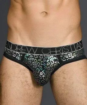 Andrew Christian Brief Disco Animal Briefs Shining Slip Black 91015 30