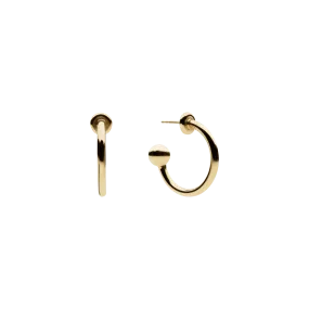 Ball Hoop Earrings Gold Plated