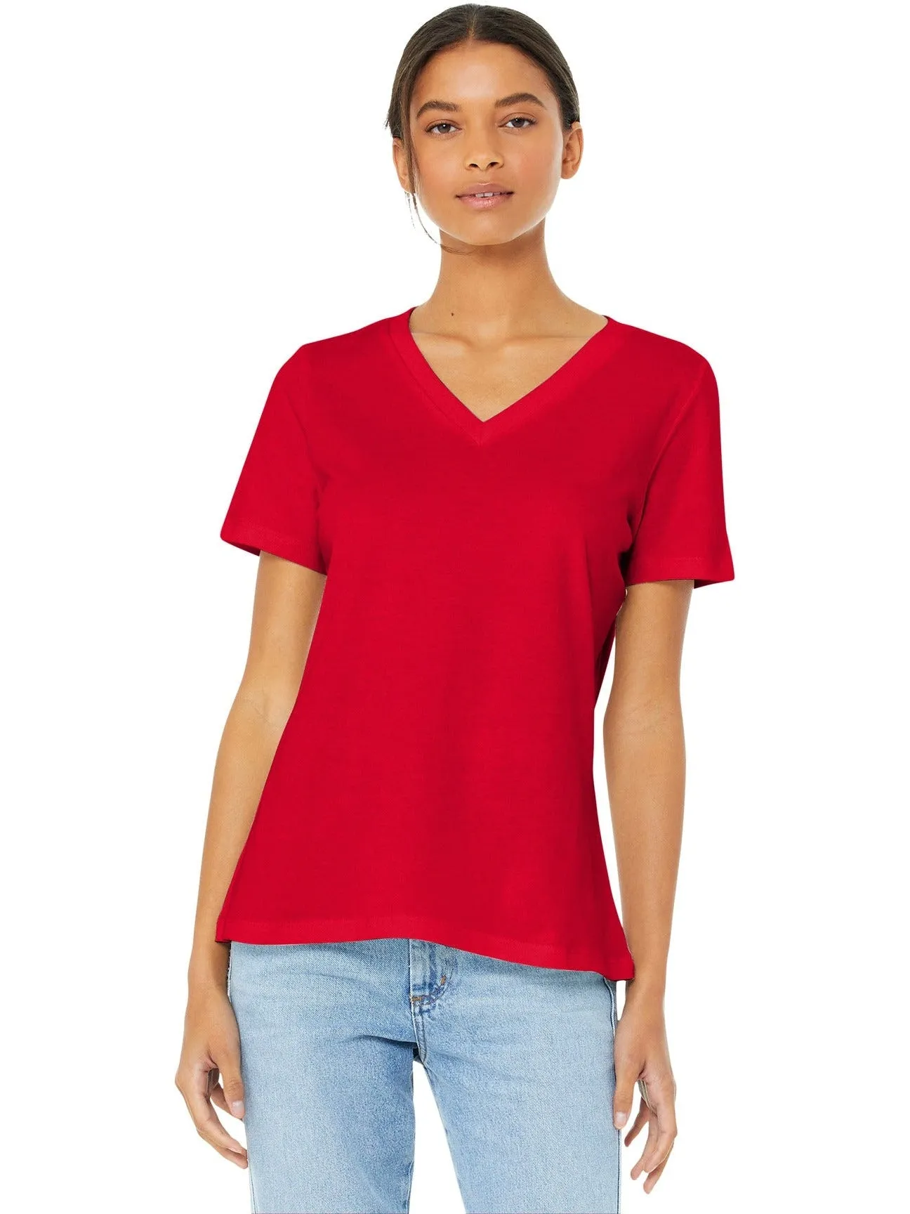 Bella Canvas Ladies Relaxed Jersey Short Sleeve V-Neck Tee