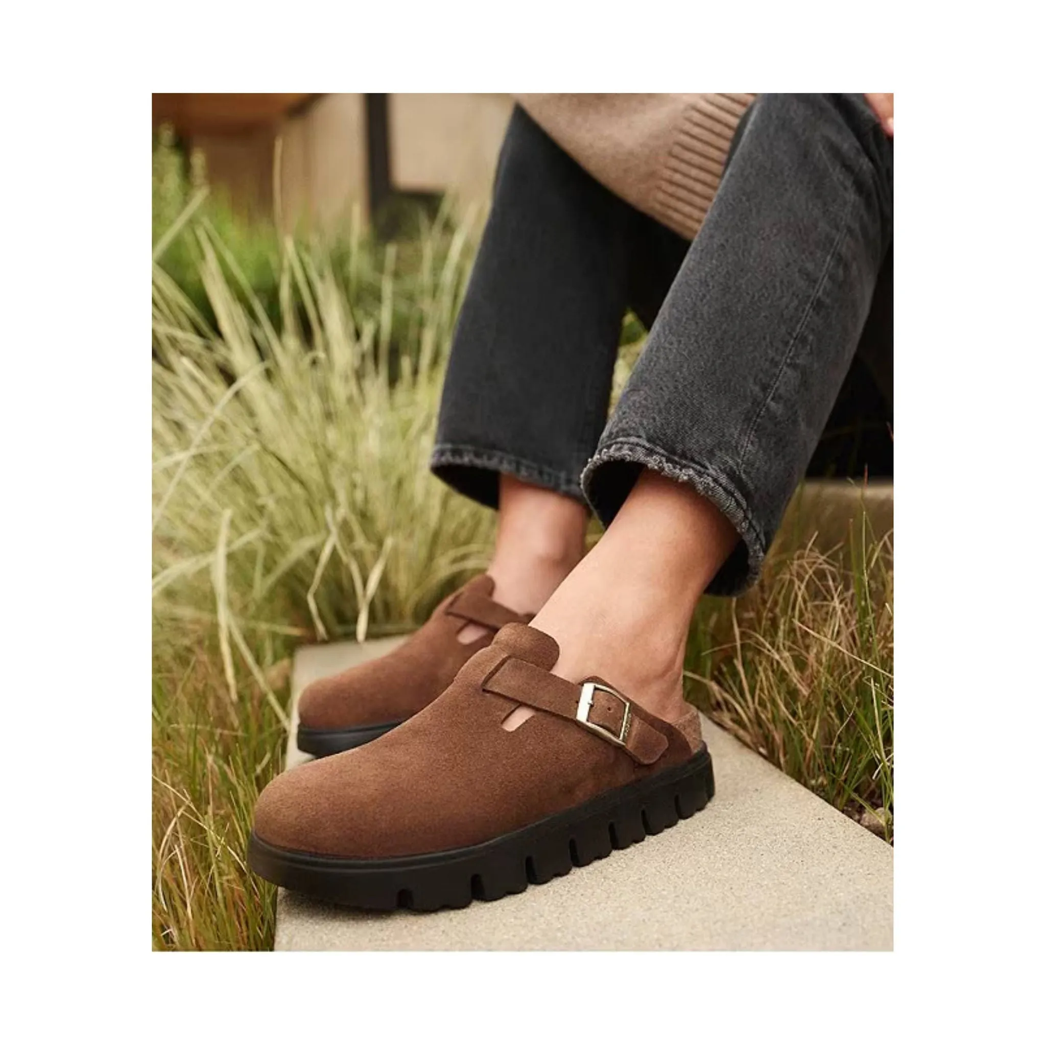 Birkenstock Papillio Boston Chunky Clog - Dark Tea Natural