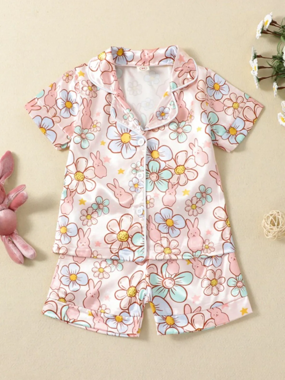 Blooming Dreams Flower Print Short Sleeve Pajama Set