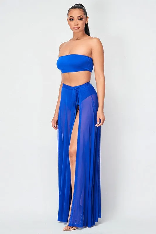 Blue Overlay Skirt