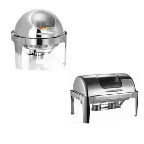 Chafing Dish - Roll Top with Window Silver