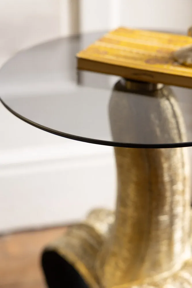 Charcoal & Gold Banana Side Table