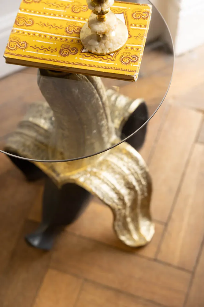 Charcoal & Gold Banana Side Table