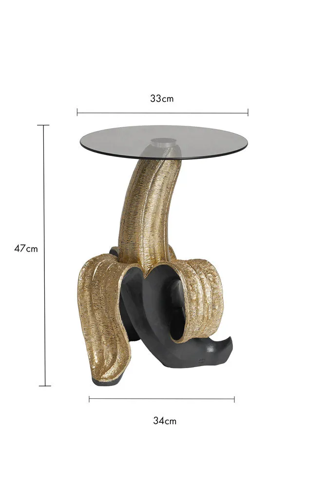 Charcoal & Gold Banana Side Table