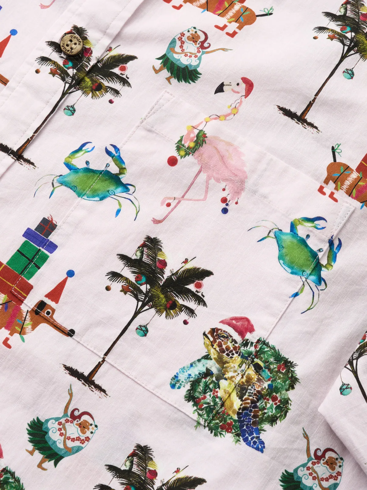 Christmas in Hawaii Cotton Shirt