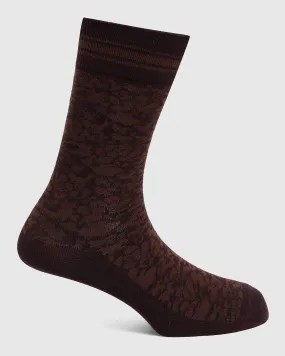 Cotton Brown Printed Socks - Quan