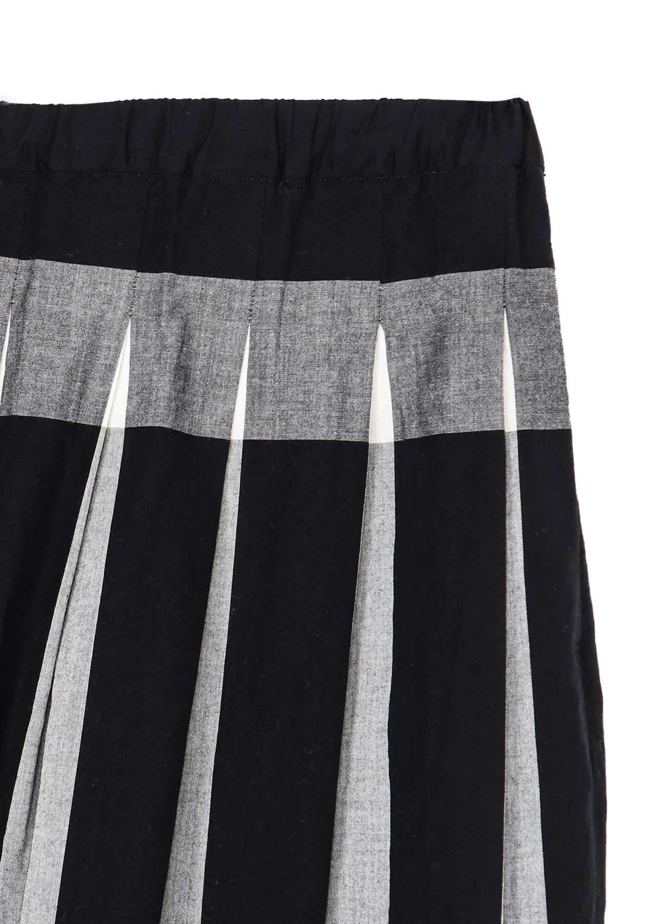 COTTON PLAID STRIPE SKIRT