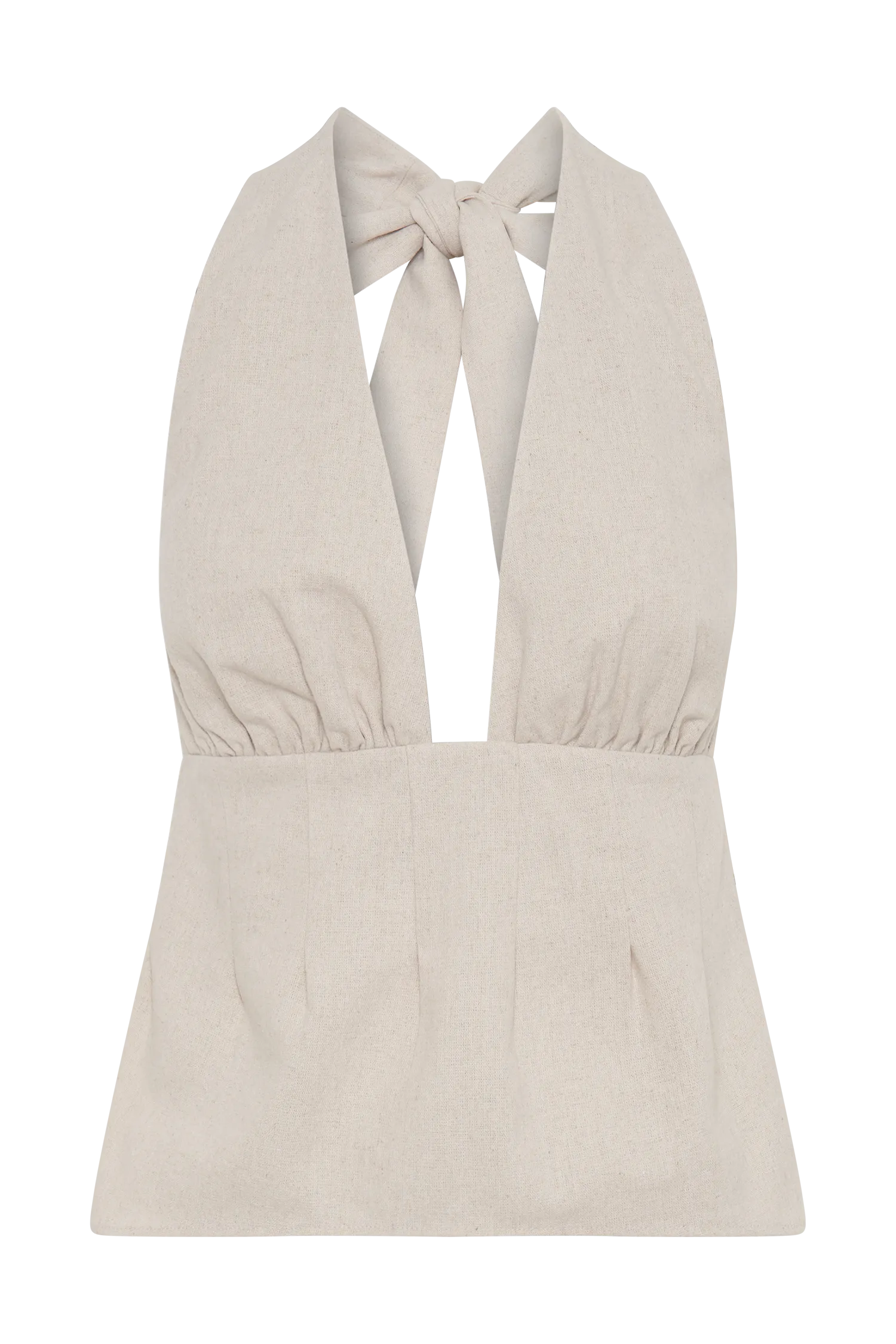 Delfina Linen Halter Top - Natural