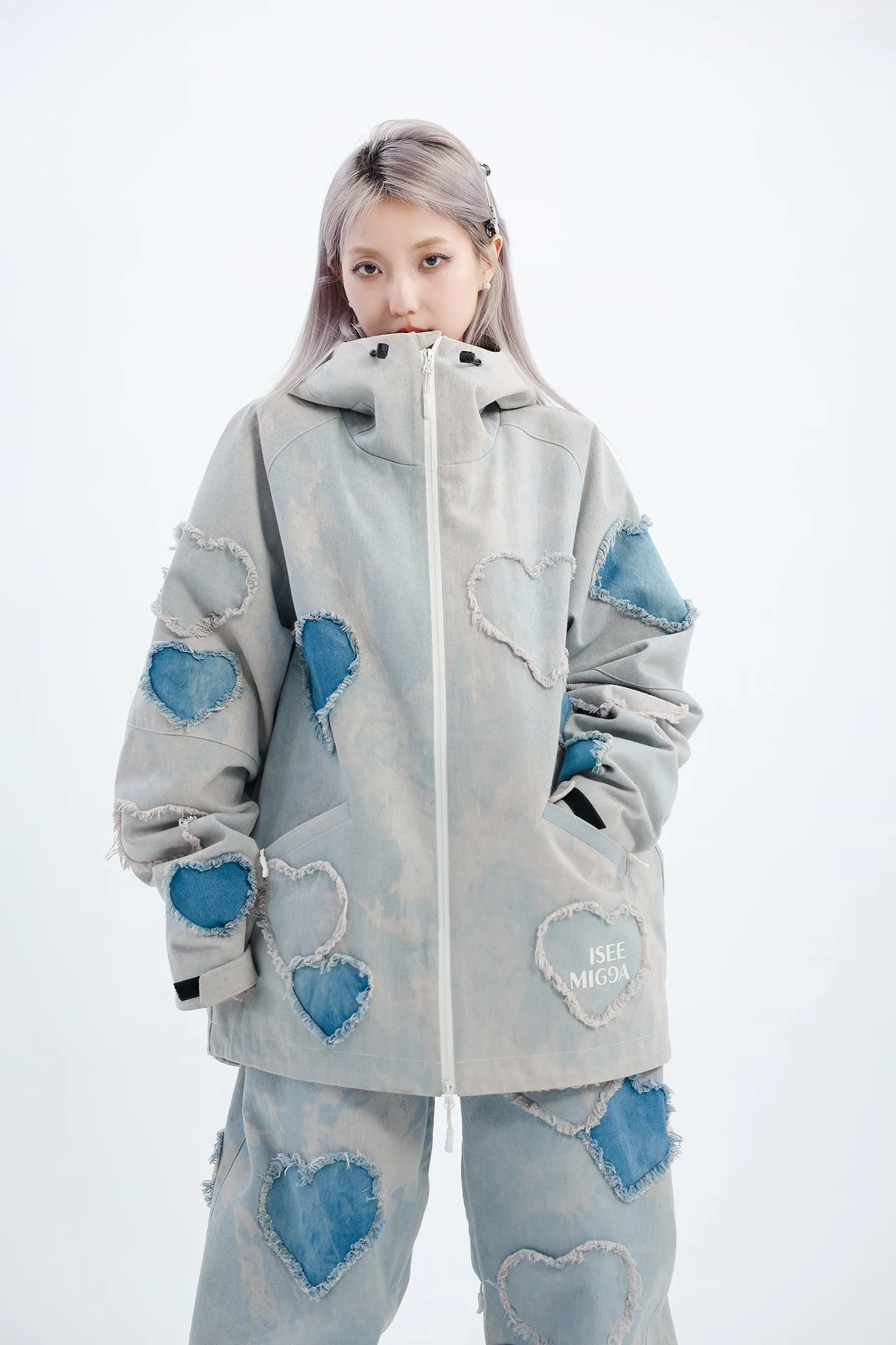 Denim Broken Heart Ski Suit