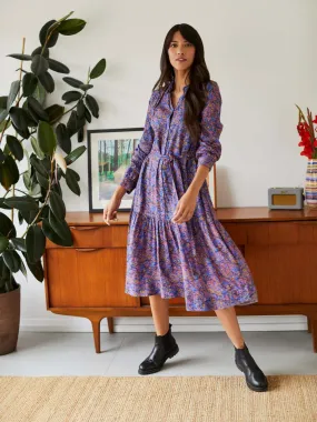 Fawn Lenzing™ Ecovero™ Printed Midi Shirt Dress - Periwinkle Blue