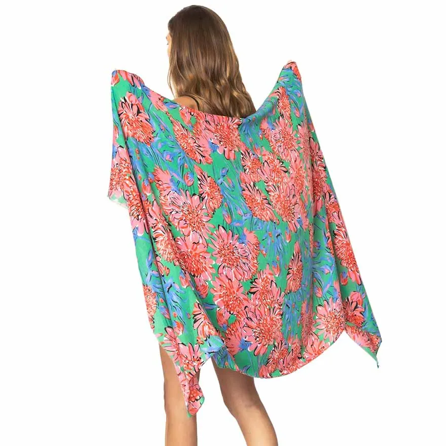 Flower Printed Oblong Scarf