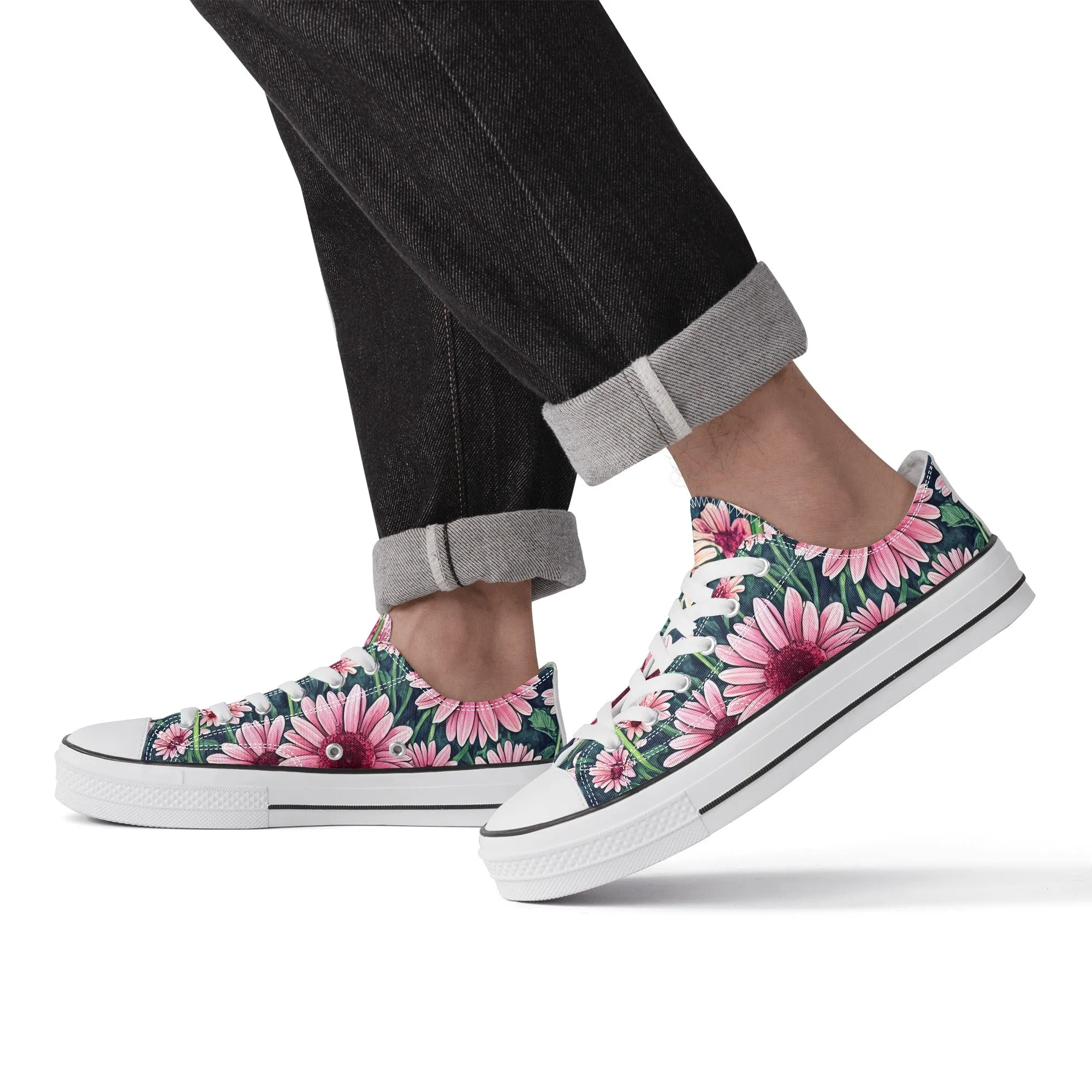 Gerbera Daisy Flowers Collection - Mens Classic Low Top Canvas Shoes for Garden Lovers