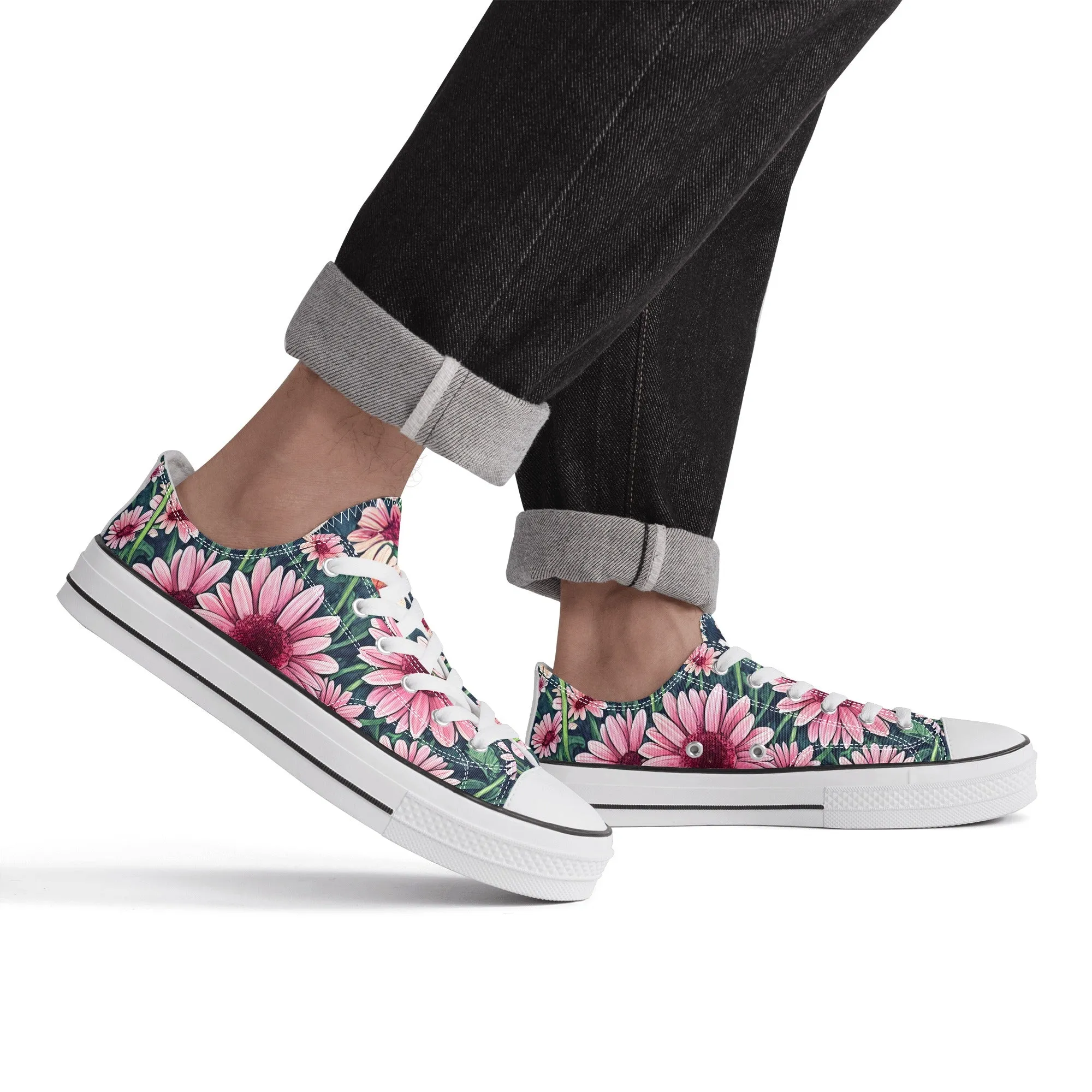 Gerbera Daisy Flowers Collection - Mens Classic Low Top Canvas Shoes for Garden Lovers