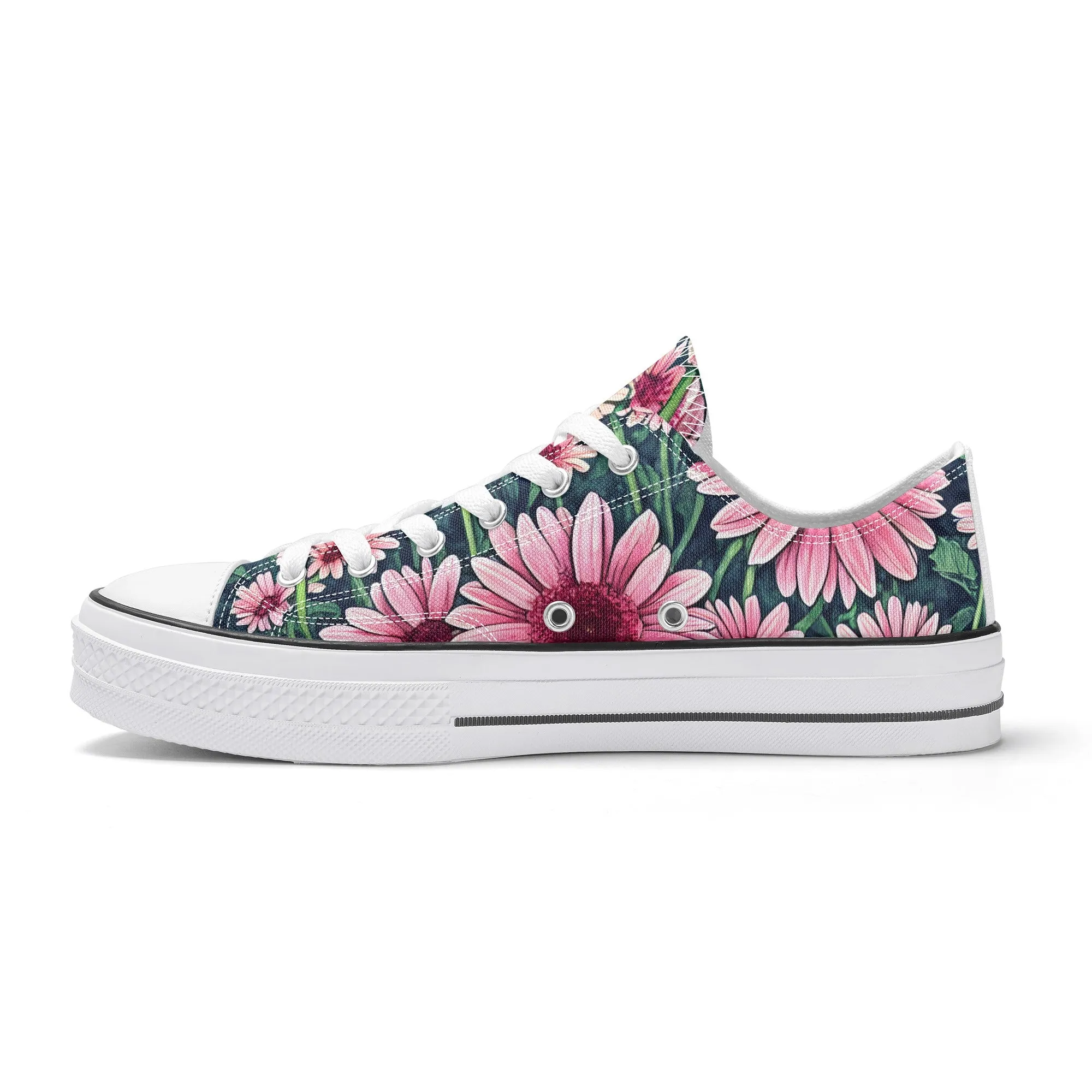 Gerbera Daisy Flowers Collection - Mens Classic Low Top Canvas Shoes for Garden Lovers