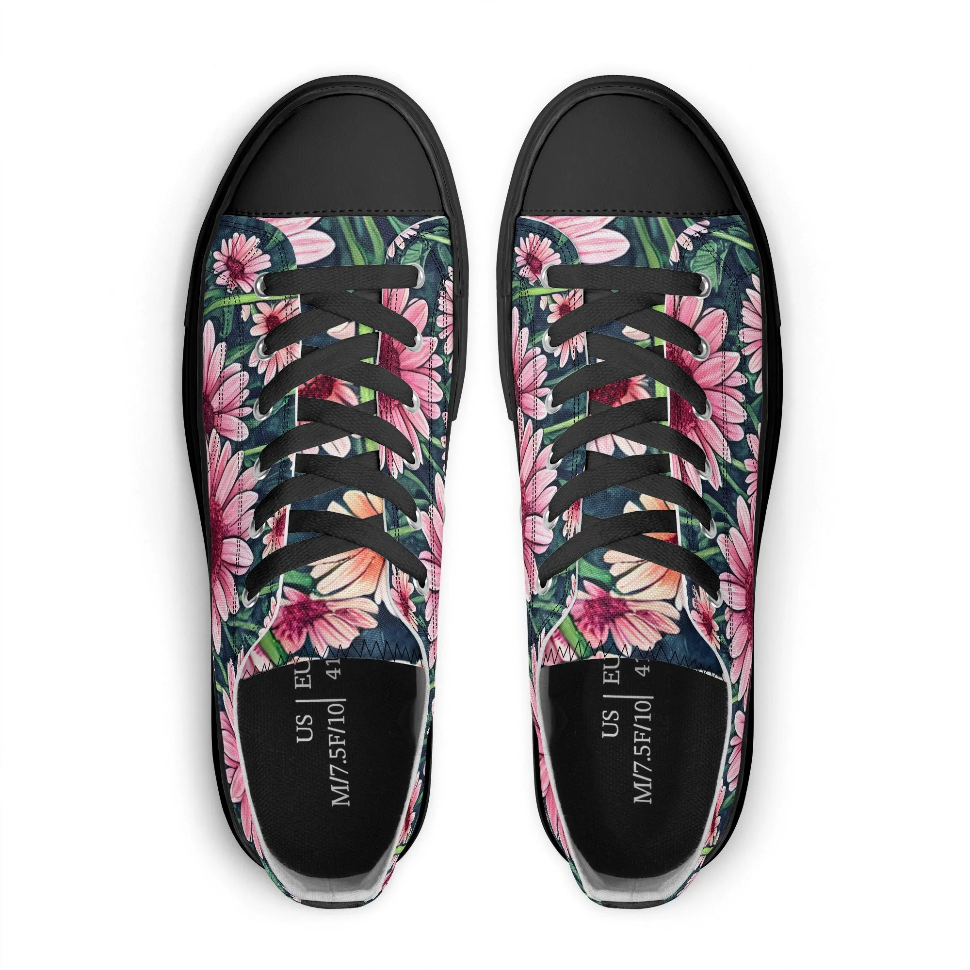 Gerbera Daisy Flowers Collection - Mens Classic Low Top Canvas Shoes for Garden Lovers