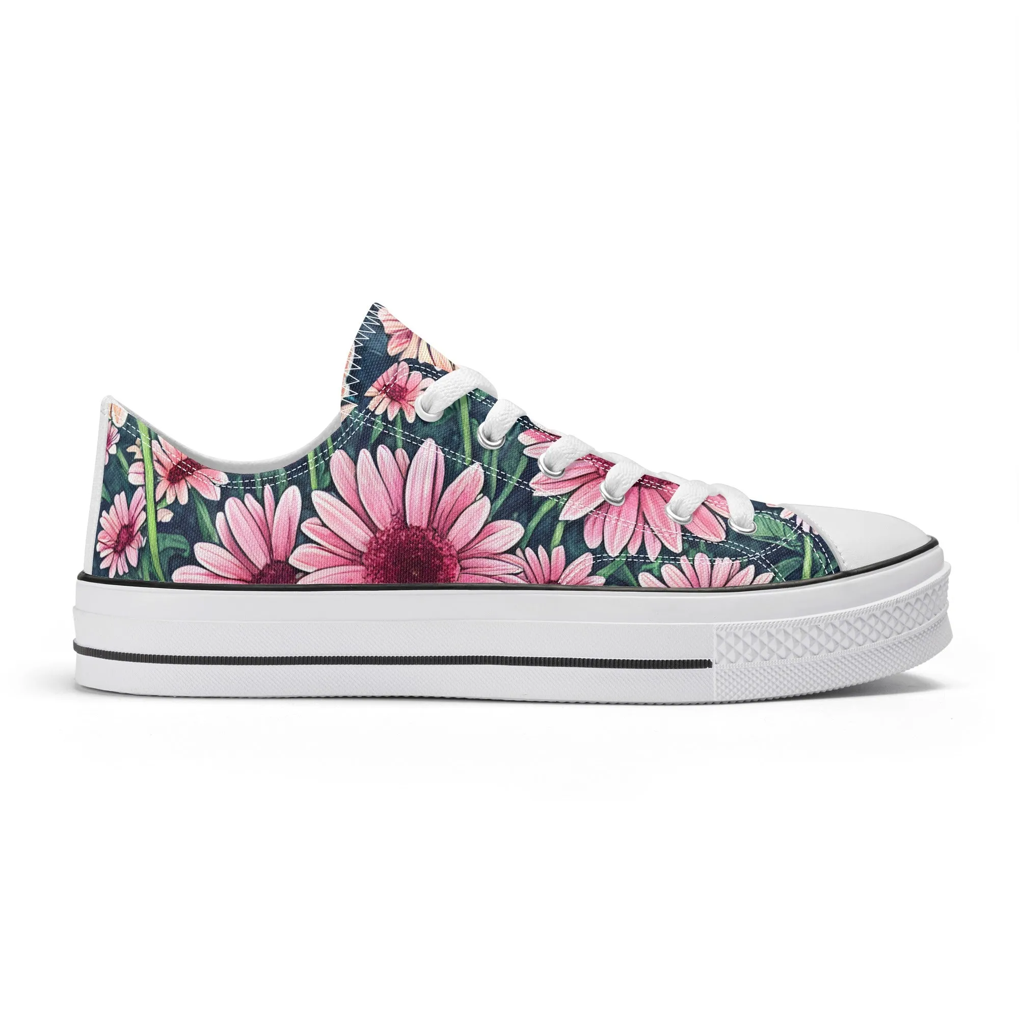 Gerbera Daisy Flowers Collection - Mens Classic Low Top Canvas Shoes for Garden Lovers