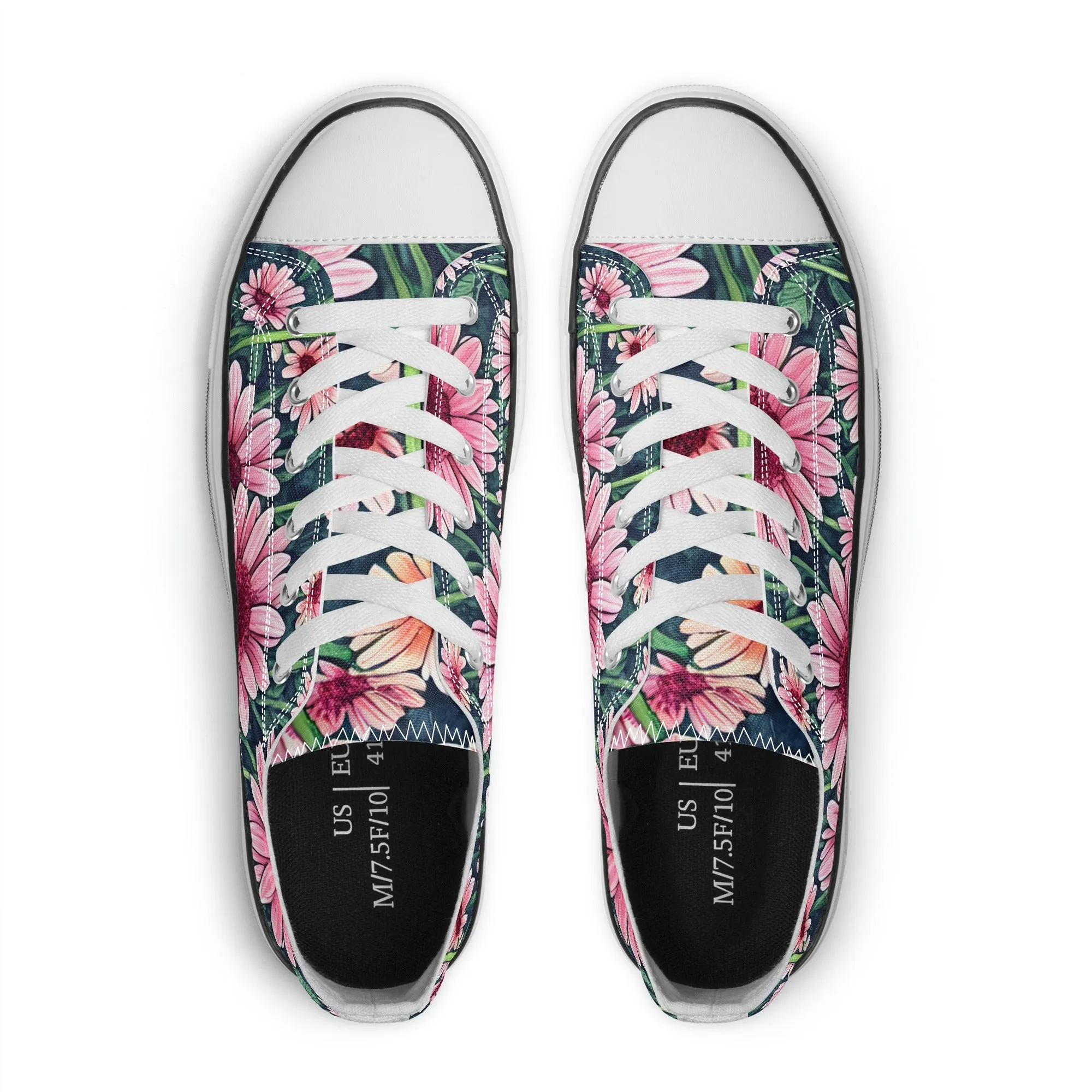 Gerbera Daisy Flowers Collection - Mens Classic Low Top Canvas Shoes for Garden Lovers