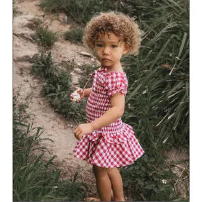 gingham dress in red