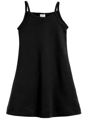 Girls Soft Cotton Camisole Dress  | Black