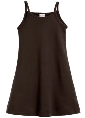 Girls Soft Cotton Camisole Dress  | Chocolate