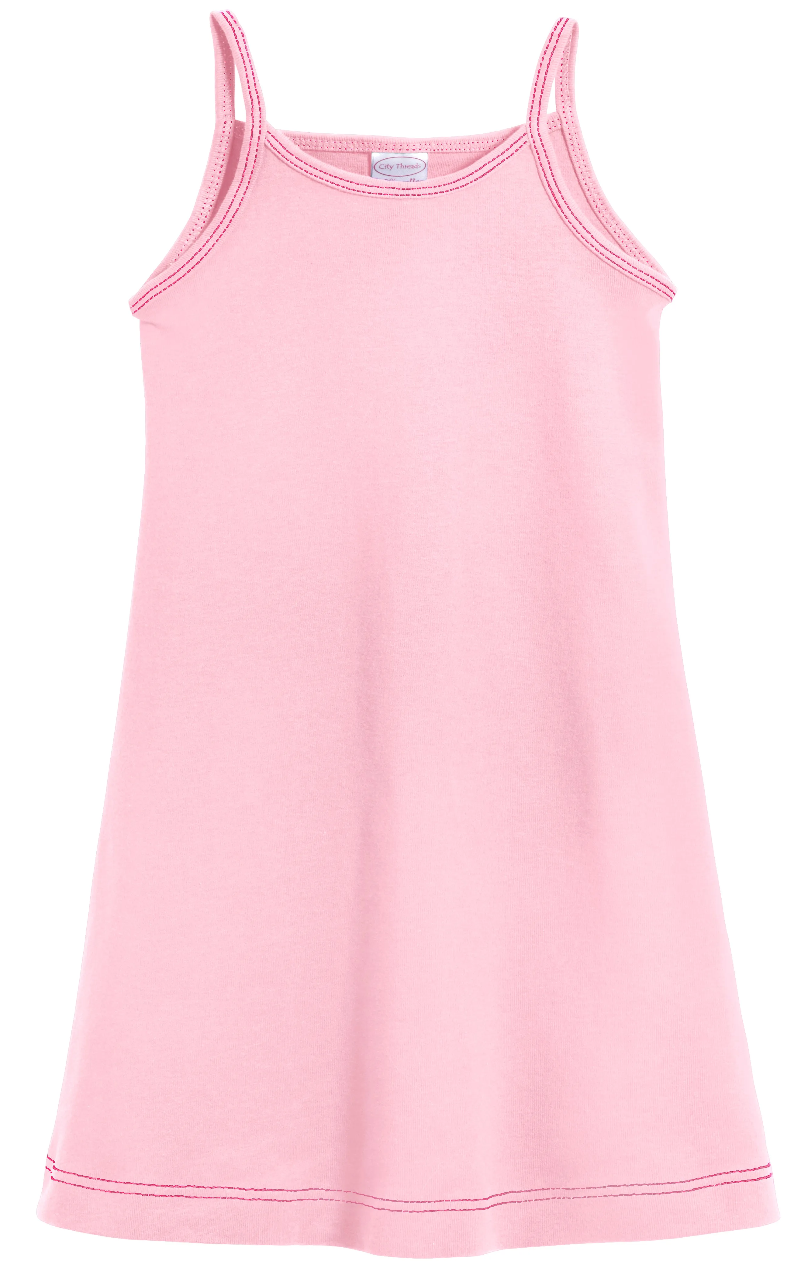 Girls Soft Cotton Camisole Dress  | Pink