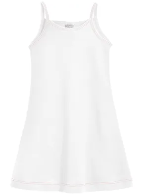 Girls Soft Cotton Camisole Dress  | White