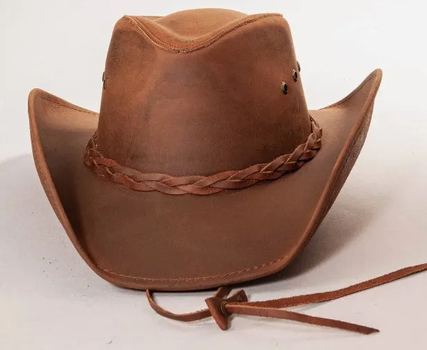 Hollywood Copper Pinch Front Leather Cowboy Hat