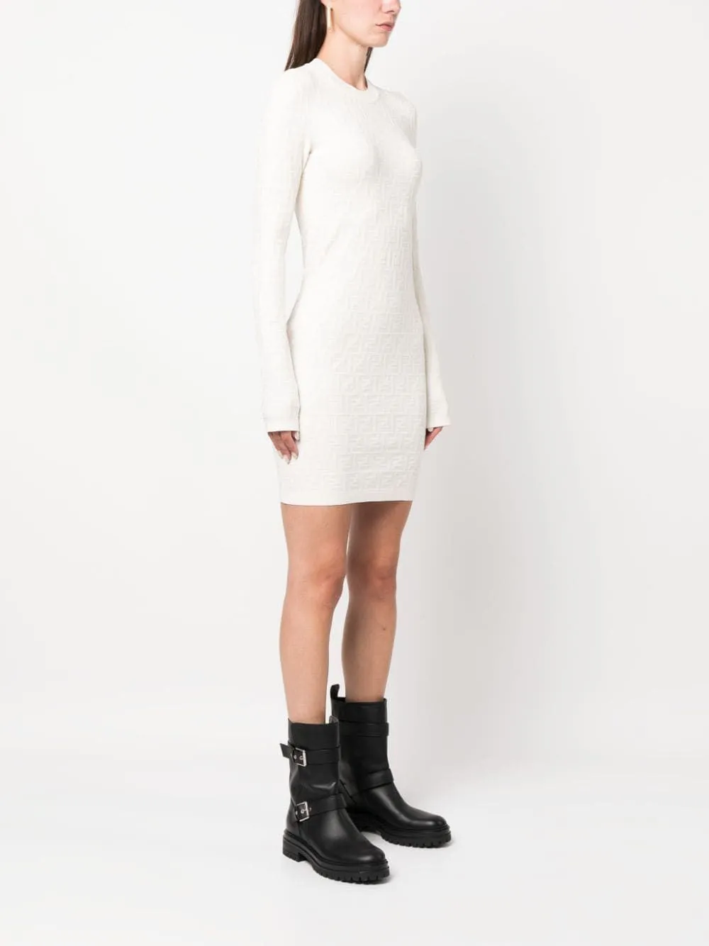 JACQUARD KNIT MINI-DRESS