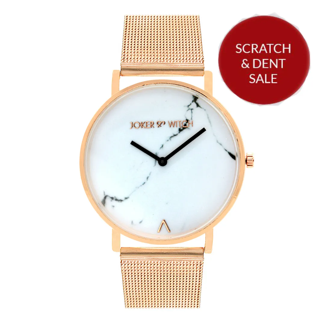 Jules Marble Dial Rosegold Mesh Watch - SAMPLE