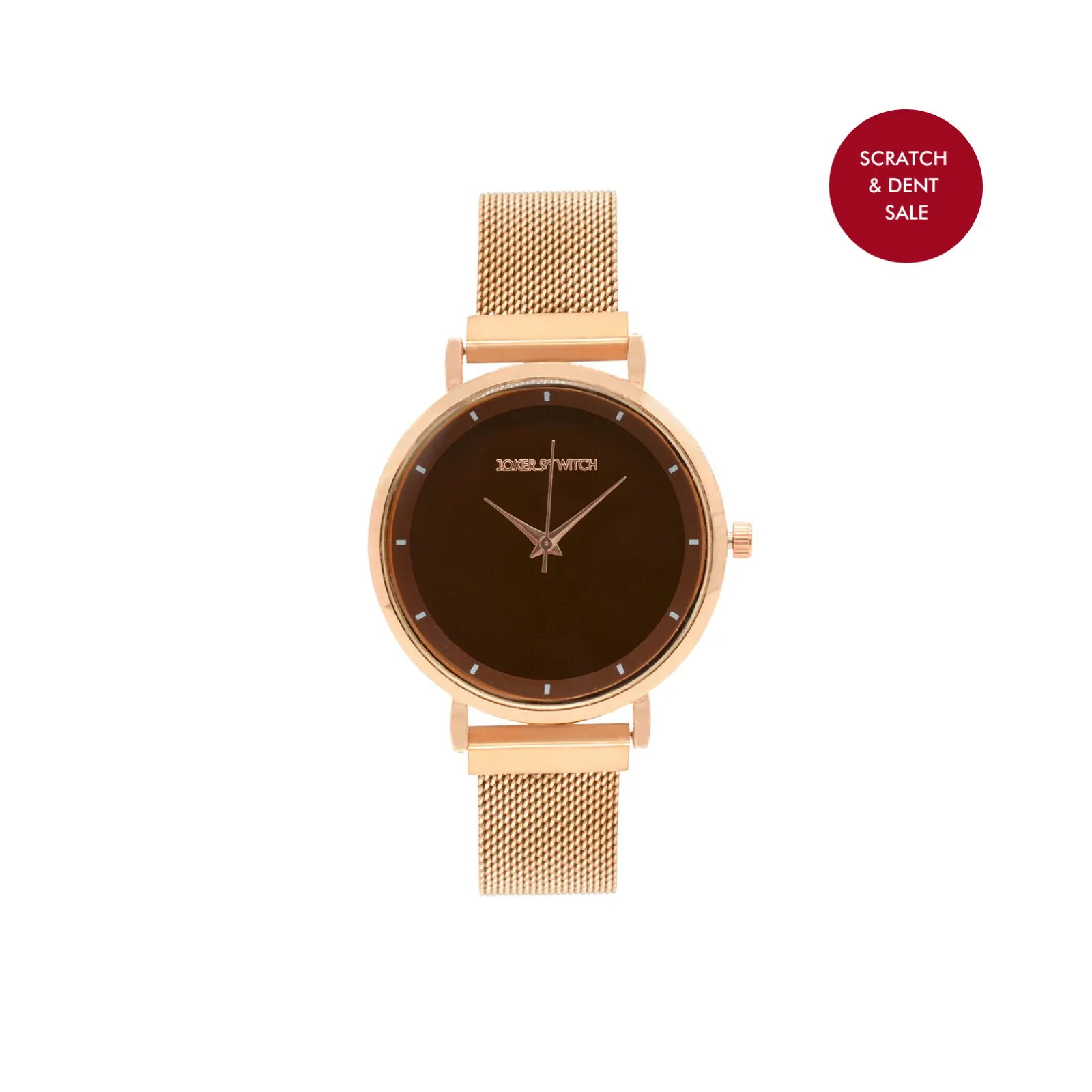 Lexi Rosegold Mesh Strap Brown Dial Watch SAMPLE