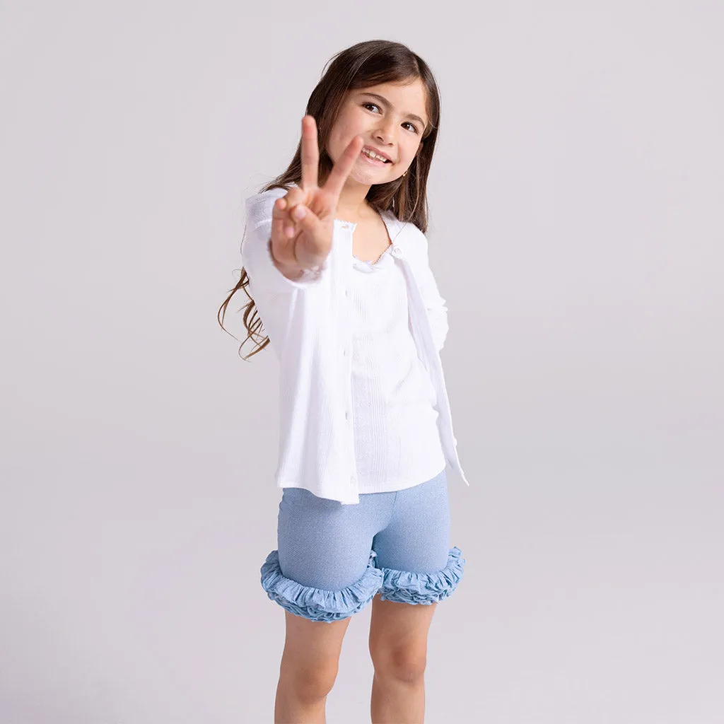 Light Blue Denim Cha-Cha Shorts