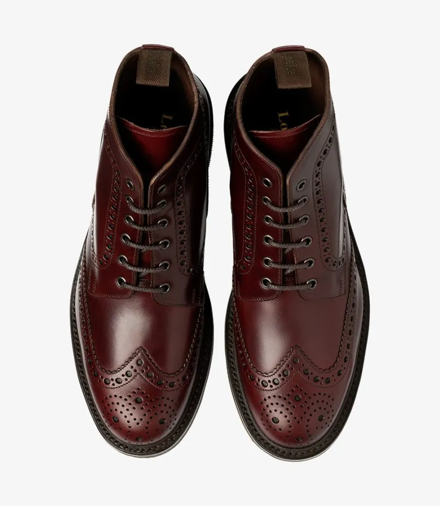 LOAKE Bedale Brogue Boot - Brown Calf