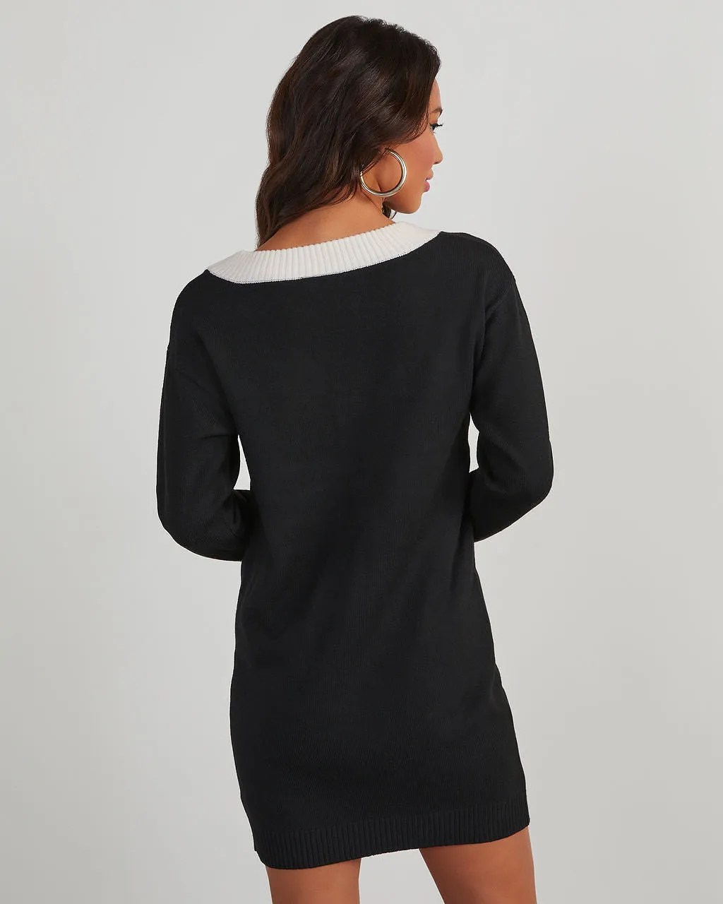 Lopez Contrast Mini Sweater Dress