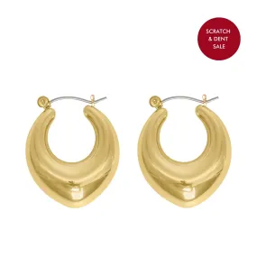 Minimal Drop Shaped Gold Hoops - Sample